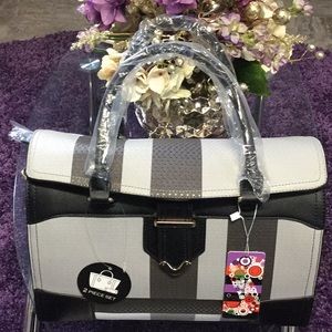 2in1 Black/White Plaid Handbag